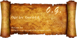 Ogrin Gerold névjegykártya